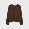 Stickat T-shirt med rund hals
