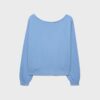 Sweatshirt med båthals och strassvingar Sweatshirt med båthals och strassvingar