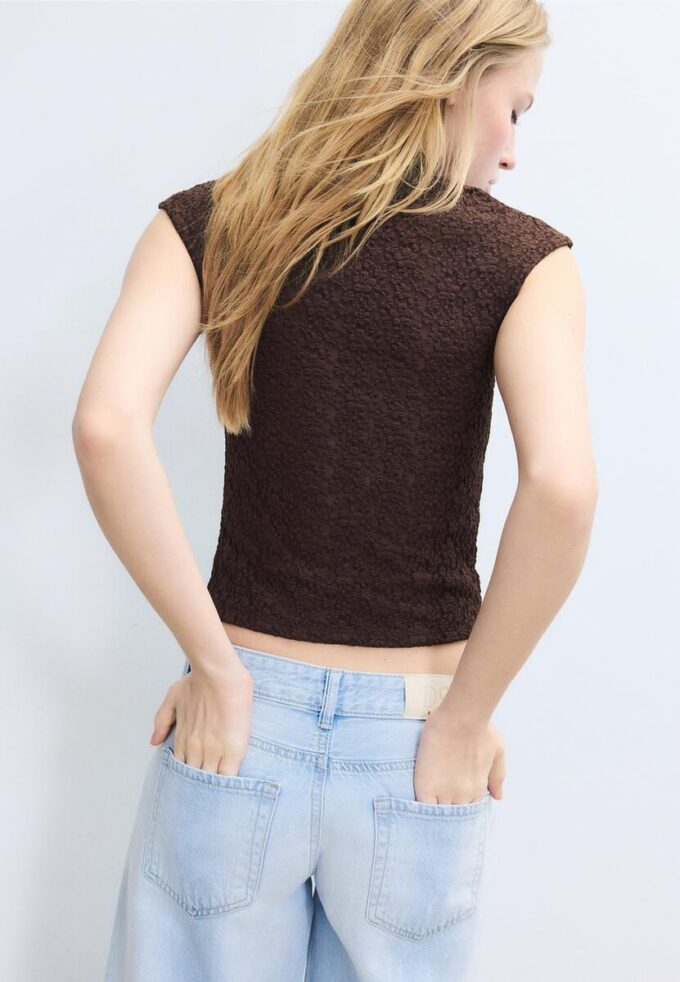 T-shirt i spets i Qipao-stil T-shirt i spets i Qipao-stil