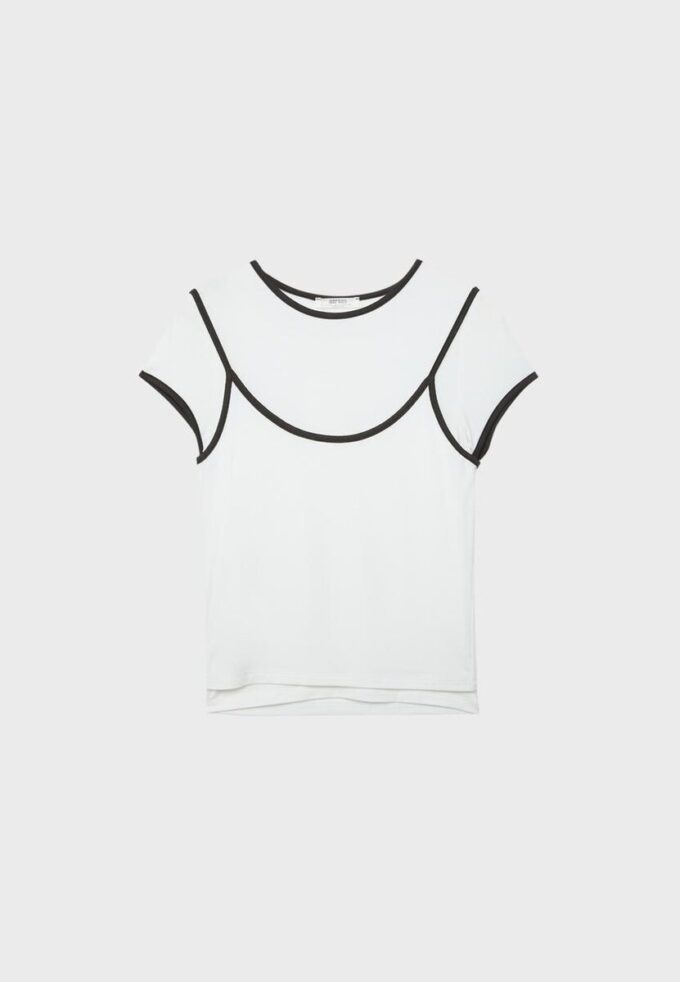 T-shirt med dubbla kontraster