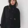 Trenchcoat med hög hals