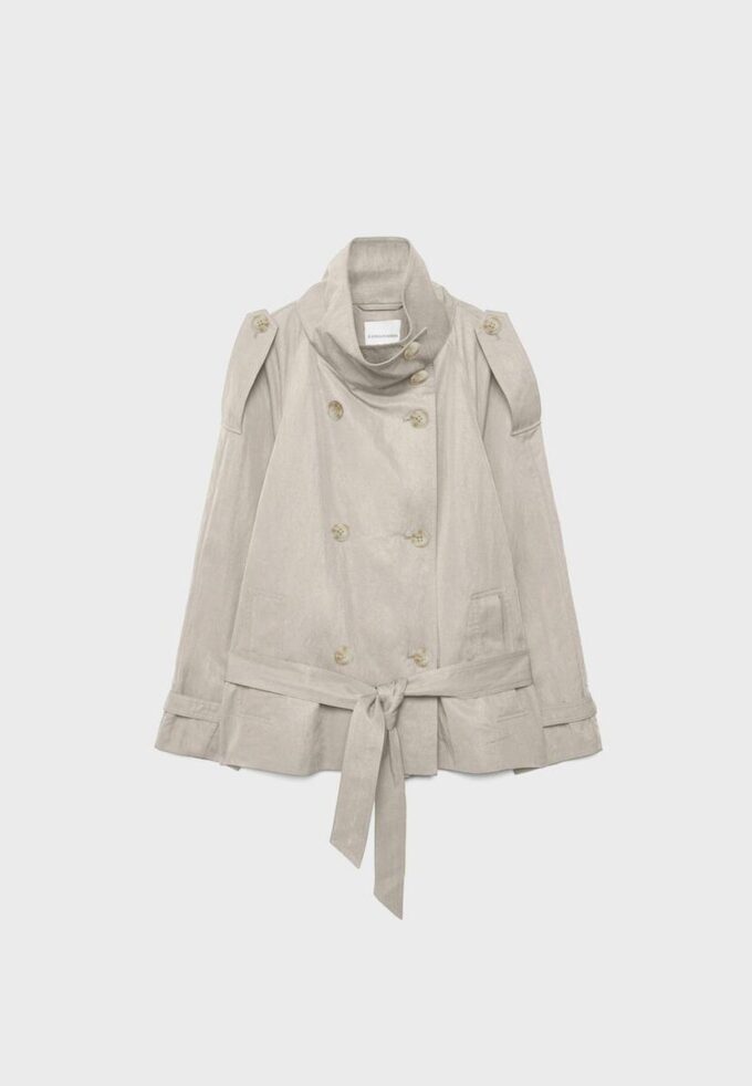 Trenchcoat med hög hals