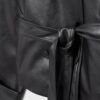 Trenchcoat med hög krage i skinnimitation