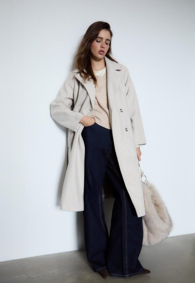 Trenchcoat med Soft Touch-yta Trenchcoat med Soft Touch-yta
