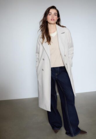 Trenchcoat med Soft Touch-yta