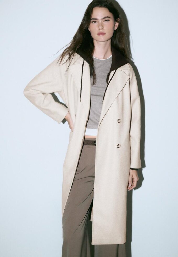 Trenchcoat med Soft Touch-yta Trenchcoat med Soft Touch-yta