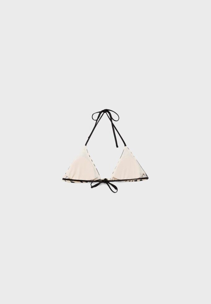 Triangel-bikinitopp i monstrat satin Triangel-bikinitopp i monstrat satin
