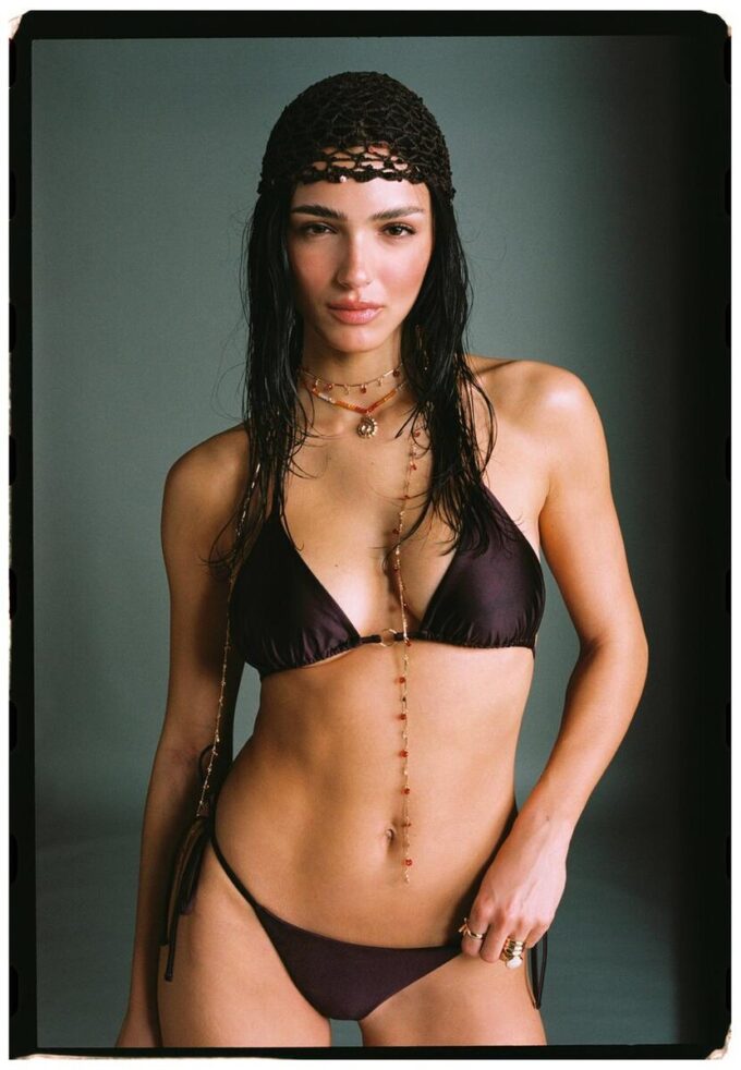 Triangel-bikinitopp i satin Triangel-bikinitopp i satin