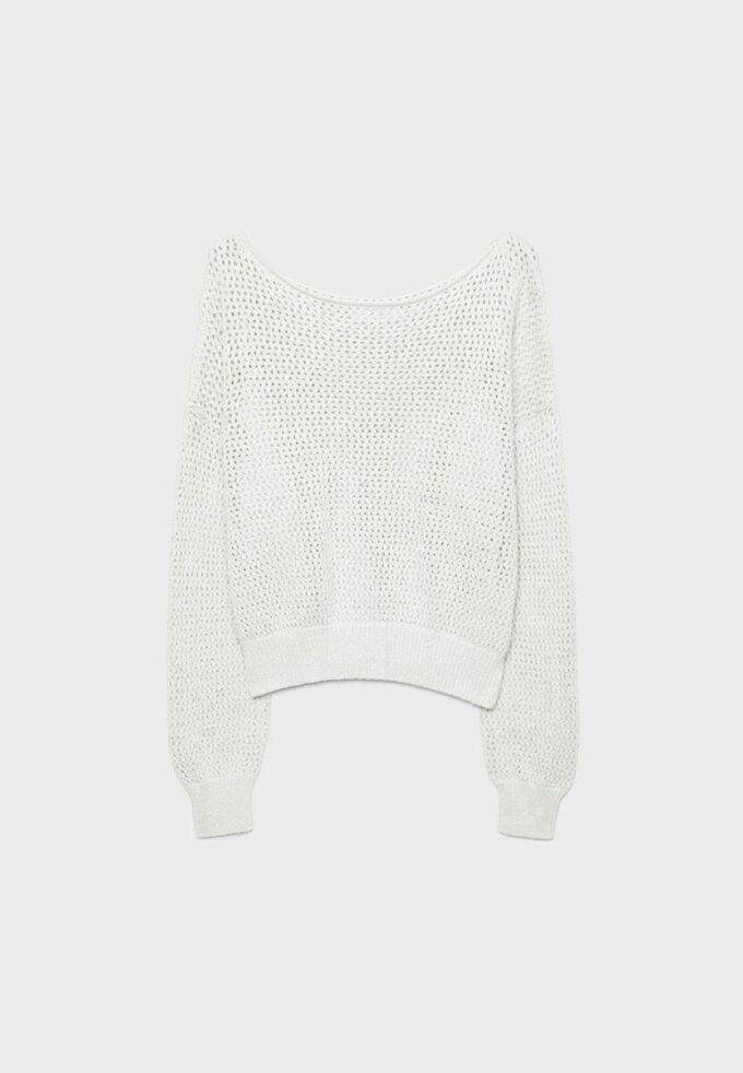 Tröja i mesh med båthals