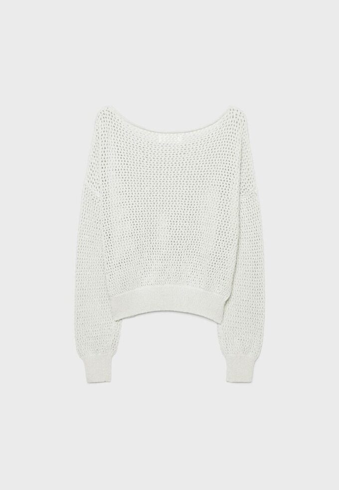 Tröja i mesh med båthals
