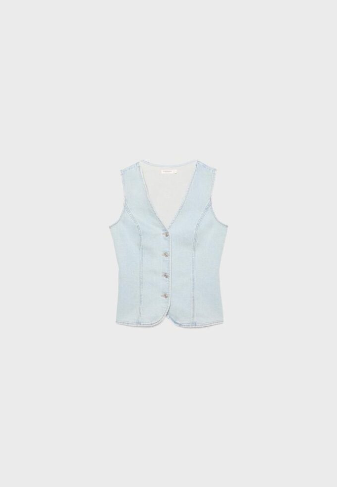 Åtsittande denimtop