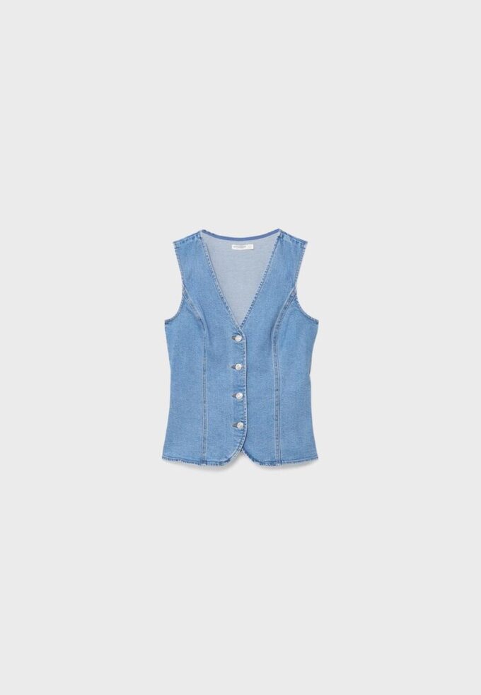 Åtsittande denimtop