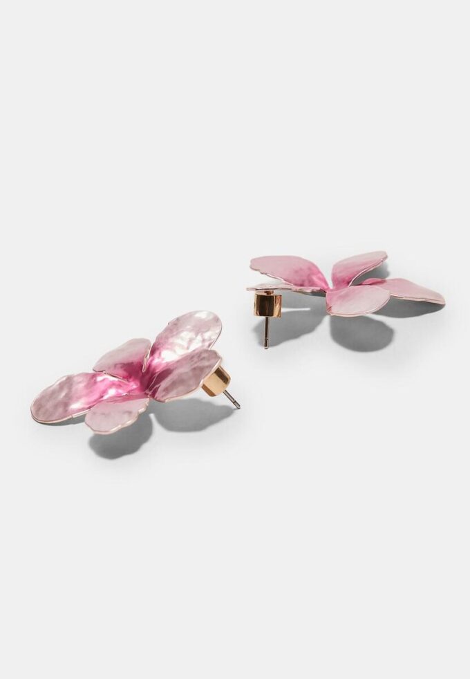 Tvåfärgade blommiga örhängen