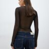 Tyllbodysuit med fyrkantig halsringning Tyllbodysuit med fyrkantig halsringning