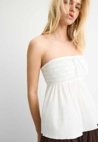 Virkad bandeau-toppar