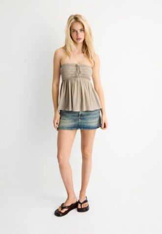 Virkad bandeau-toppar