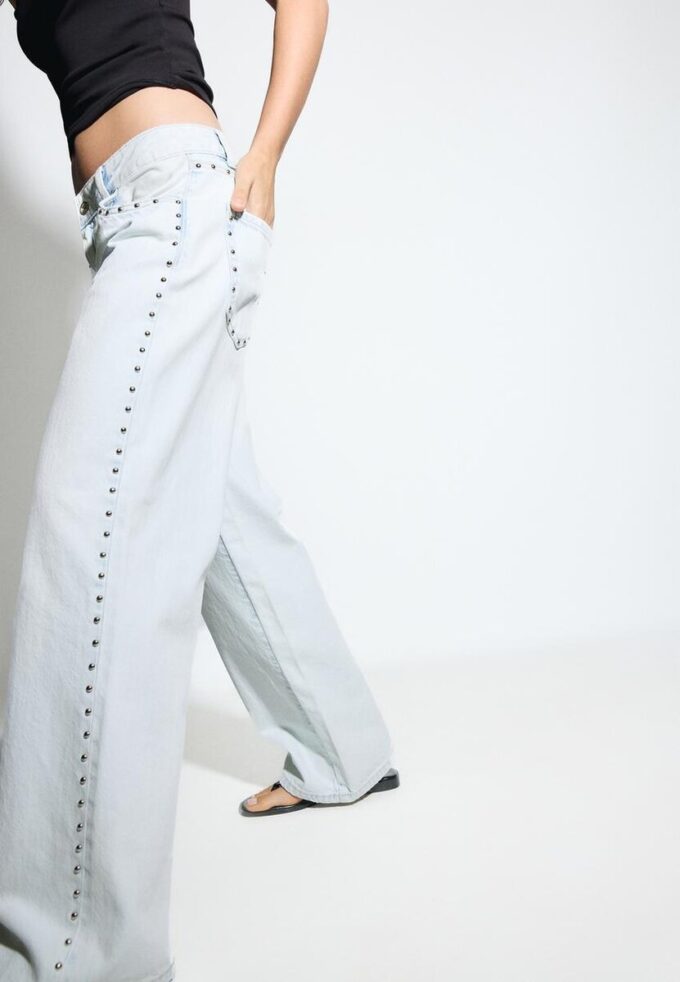 Wide Leg loose jeans with studs Wide Leg loose jeans with studs