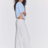 Wide Leg plysch byxor med kantdetaljer