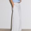 Wide Leg plysch byxor med kantdetaljer