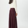 Wide Leg plysch byxor med kantdetaljer