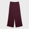 Wide Leg plysch byxor med kantdetaljer