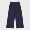 Wide Leg plysch byxor med kantdetaljer