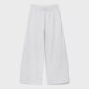Wide Leg plysch byxor med kantdetaljer