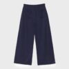 Wide Leg plysch byxor med kantdetaljer