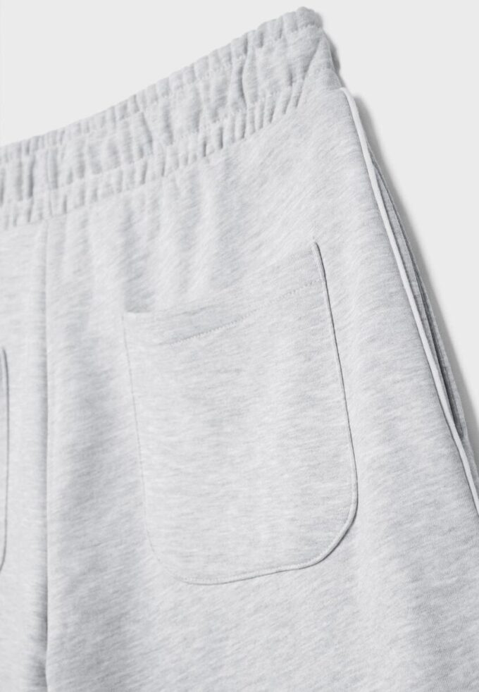 Wide Leg plysch byxor med kantdetaljer