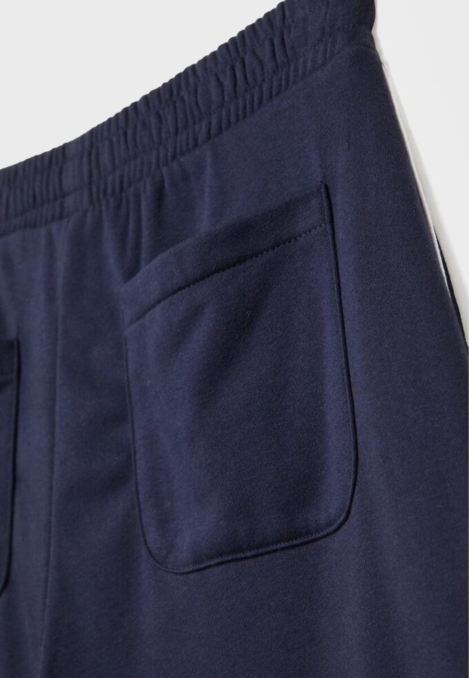 Wide Leg plysch byxor med kantdetaljer